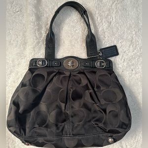 COACH GARNET SIGNATURE SATEEN HANDBAG